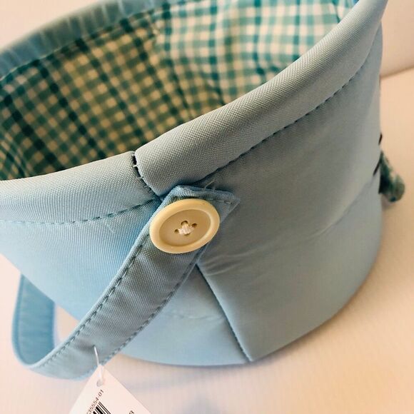 Baby Blue Easter Bunny Fabric Basket w/ Gingham Lining - Picture 6 of 7